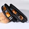 Men's Retro Leather Bracelet with Tiger Eye Stone & Magnetic Clasp