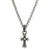 925 Sterling Silver Necklace with 18k Gold and Silver Pendant Stainless Steel Cross 18k Gold and Silver Roll [silver KYASYA] Men's Top, Chain,