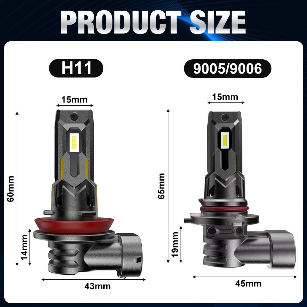 2 шт. 30000LM H8 H11 светодиодные лампы для фар 9005 HB3 9006 HB4 Canbus автомобильный свет 60 Вт турбо светодиодная диодная лампа мини-авто лампада 12 В 6500 К