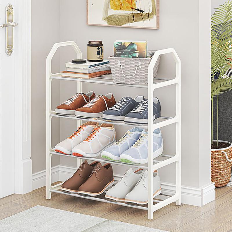 Multi-Layer Shoe Shelf 4 Layers Simple Dust-Proof Storage Shoe Cabinet Multi-Layer Assembly Door Dormitory Organizer Rack
