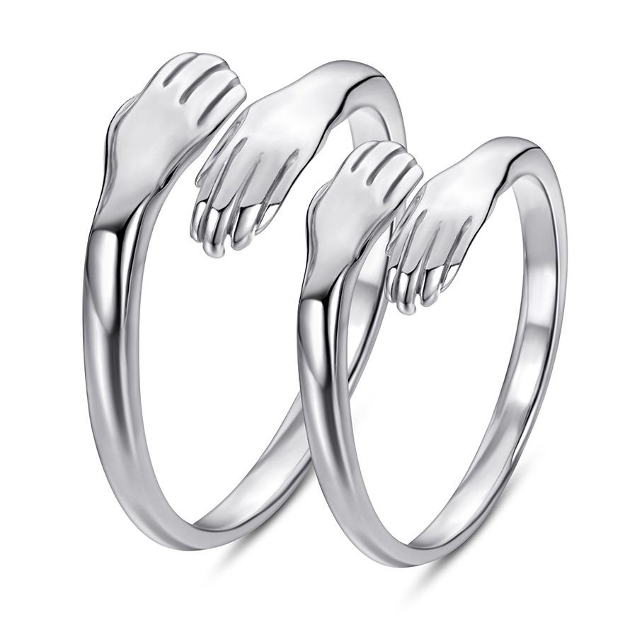 Tonglin S925 Sterling Silver Adjustable Couple Rings - Personalized Wedding Bands for Men & Women.