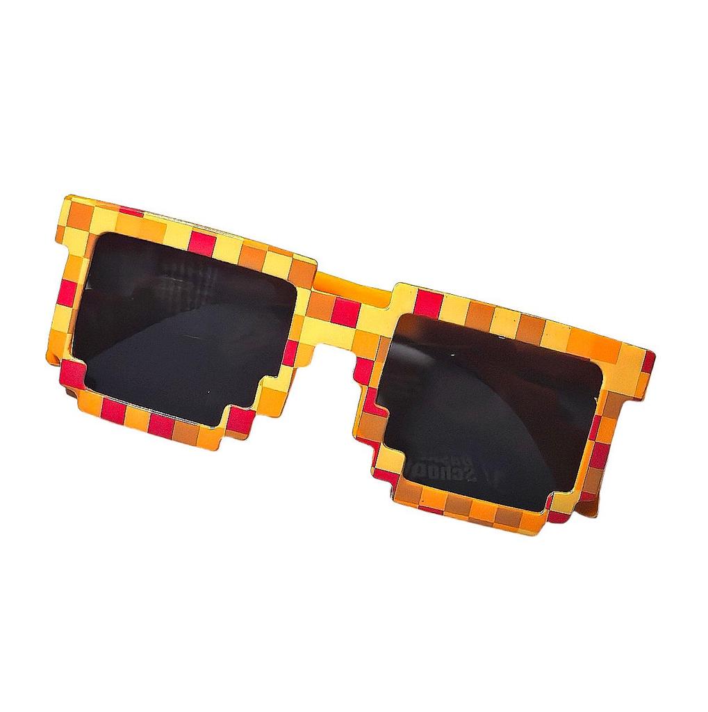 Пиксельные квадратные мозаичные солнцезащитные очки в стиле аниме - Модные прямоугольные оправы