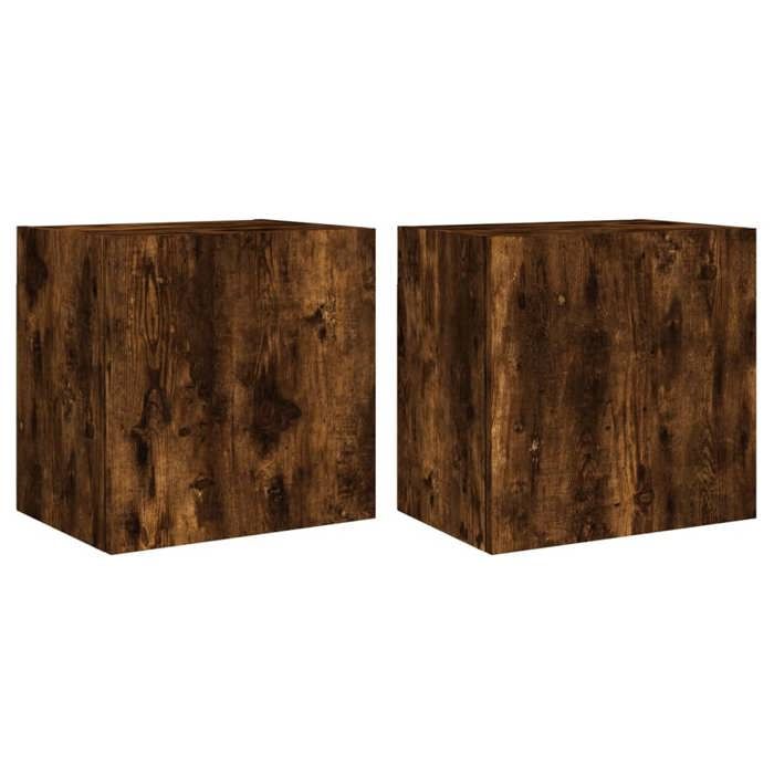 VidaXL Meubles TV muraux 2 pcs chêne fumé 40,5x30x40cm bois ingénierie 836905