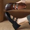 Mary Jane Shoes Women's French Retro Round Head 2025 Thick Heel Single Shoes Women's Shoes Buckle Autumn Soft Leather British Style New Niche