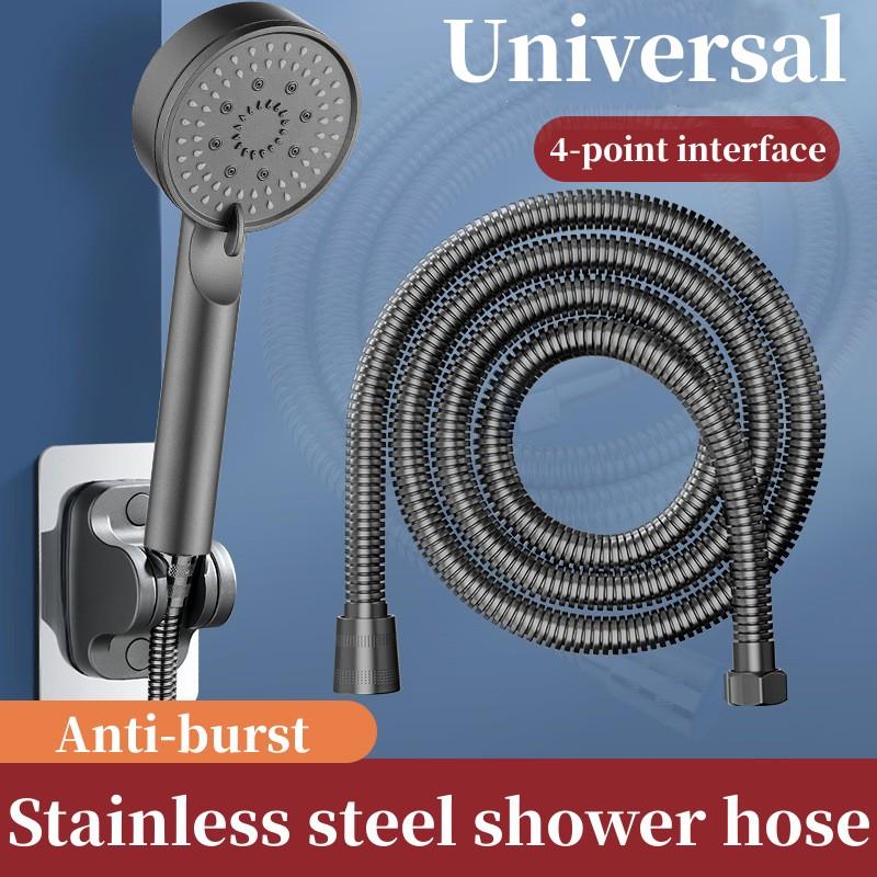 Stainless Steel Flexible Shower Hose Long Bathroom Shower Water Hose Extension Plumbing Pipe Pulling Tube Bathroom Accessories