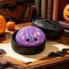 Squeeze Stress Ball Halloween Dumpling Toy with Steamer Box, Pumpkin Ghost Bat Steamed Sensory Bun for Relief, Party Favors