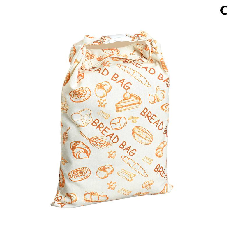 Portable Food Grade Cotton Bread Bags Reusable Homemade Loaf Bag Kitchen Storage Bread Large Washable Storage Bag Food Organizer