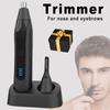 2-in-1 Electric Nose Hair & Eyebrow Trimmer - Rechargeable, Detachable Washable Head, 50-Day Battery Life