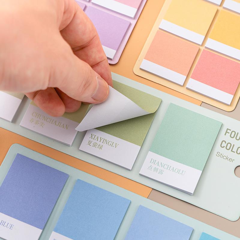 1/4 шт. Нежная цветовая схема липучки градиентная серия квадратные индексные бирки наклейки блокнот самоклеящийся дневник