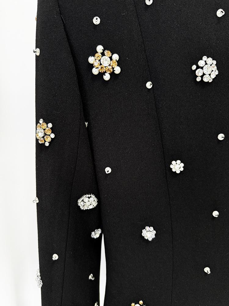 2024 Европейская и американская мода Star Fashion Бисеро-бриллиантовое облегающее длинное платье