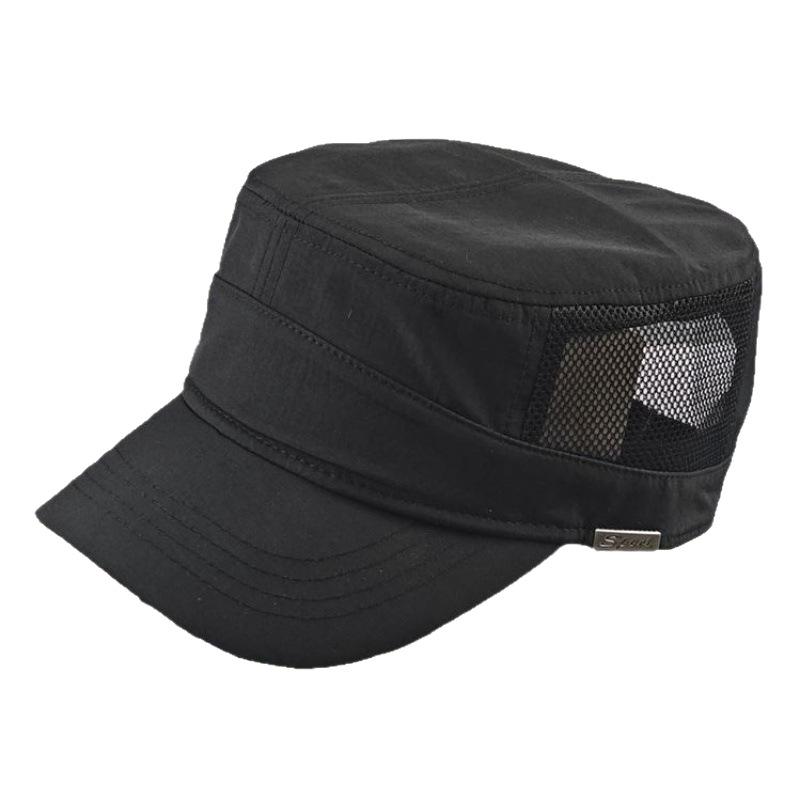 European and American style casual mesh flat top hat summer breathable small head circumference men's hat solid color simple small size women's hat