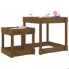 Sand Table - vidaXL - 2 Tables In Solid Pine Wood - Honey Brown - Outdoor - Children