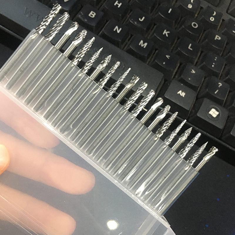 3*3mm Double Grain 20-piece Carbide Rotary File Tungsten Steel Grinding Head Engraving Roller Grinder Drill Bit Alloy Rotary File Set