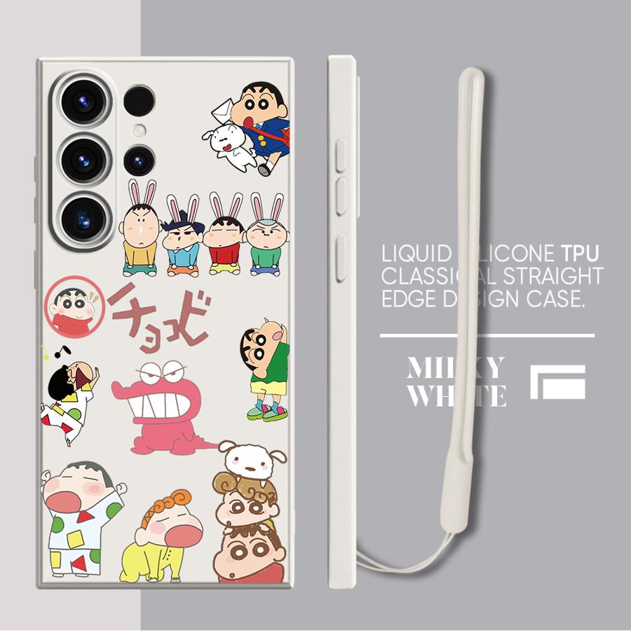 Fashion Crayon Shin-chan Case for Samsung Galaxy S25 S25Edge S21 Plus S23 Note 20 10 Ultra S20 FE S22 S24 Ultra Phone Cover