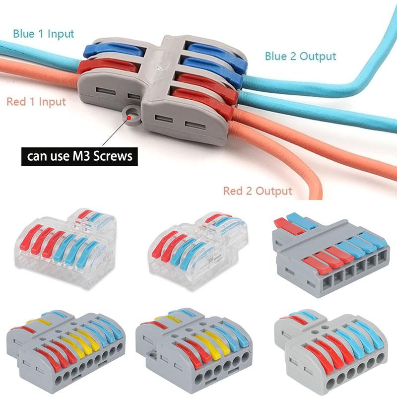 Быстрый разветвитель 2 входа 4/6 выхода 3 входа 6/9 выхода Разъем для проводов Универсальный разъем для проводного кабеля Вставной клеммный блок для проводника