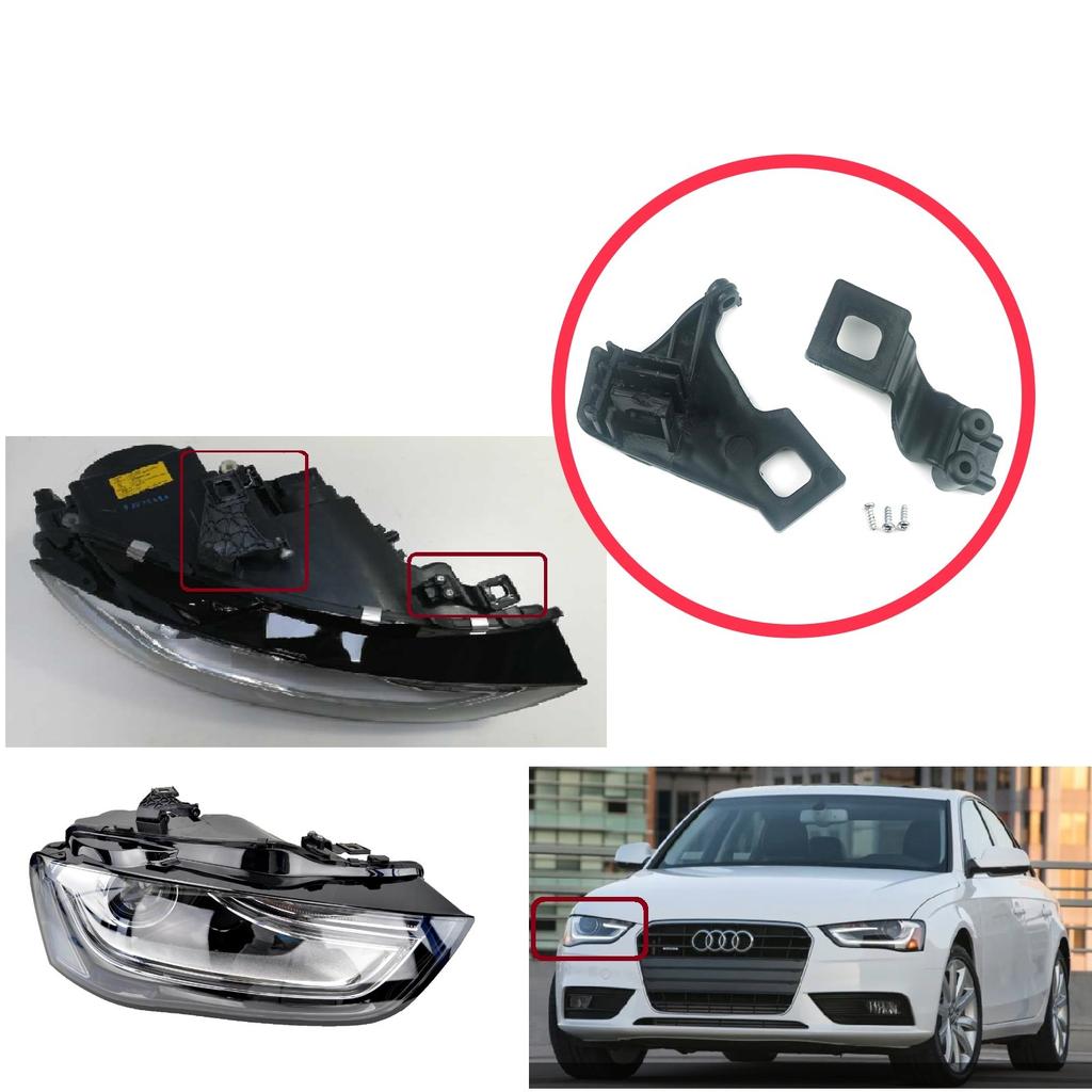 EHL539 Headlight Holder Mount Repair Bracket Tab Set Right Side for  A4 RS4 8K2 B8.5 A5 S5 RS5 B8.5 8T0998122B
