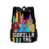 Gorilla Game Tag School School Bags for Boys Girls Large Capacity Cartoon Children Backpack Light Weight Kids Bag