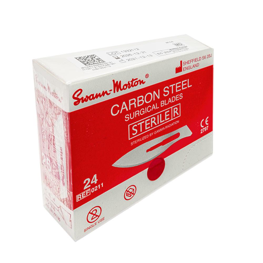 Swann-Morton Carbon Steel Surgical Blade 24 Sterile 100pcs