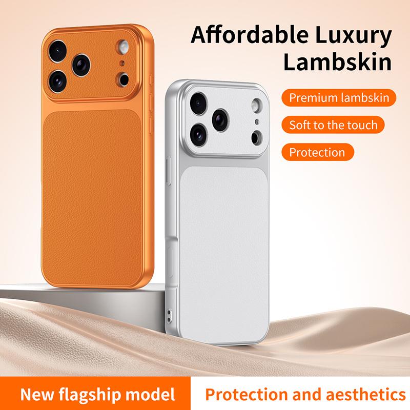 Чехол с текстурой кожи для For Iphone Air 17 17e 16e 16 15 14 13 12 11 Pro XS Max Рамка с покрытием Большое окно Защитная крышка камеры