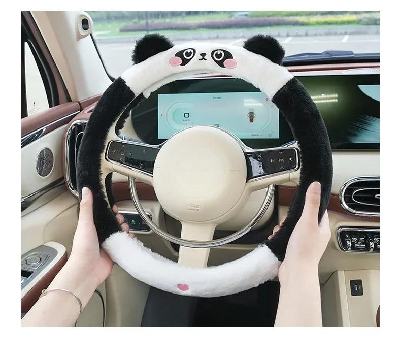 Car Steering wheel cover for women's winter cute plush new winter anti-slip anti-freeze and heat-saving GM car holder cover