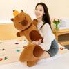 New Buddhist Capybara Long Throw Pillow Kapibara Plush Toy Doll Sleeping Leg Long Pillow
