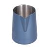 Latte Cup Pointed Spout 304 Stainless Steel Durable Milk Frothing Pitcher with Angled HandleBlue 600ml(without Label)
