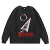 Heavyweight 360g Washed Vintage Berserk Anime Streetwear Cotton Pullover Hoodie Men