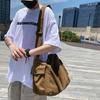Холщовая сумка Lazy, простая винтажная винтажная литературная сумка на плечо в японском стиле, женская индивидуальная сумка через плечо с широким ремнем