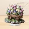 2D Flower Cart Decoration Decorative Board with Base Centerpiece Adornment Acrylic Artwork Flat