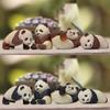 4Pcs Panda Figurines Lovely PVC Craft Miniature Panda Models Gardening Doll Ornament Accessories Dollhouse Figure Micro Landscape Garden Decoration
