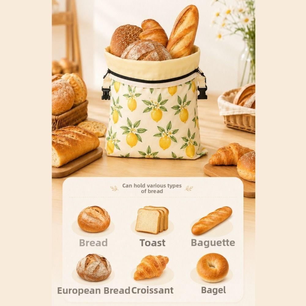 Lock Closure Bread Storage Bag Linen Cotton Beeswax Coated Bags New Sourdough Bread Bag for Baking