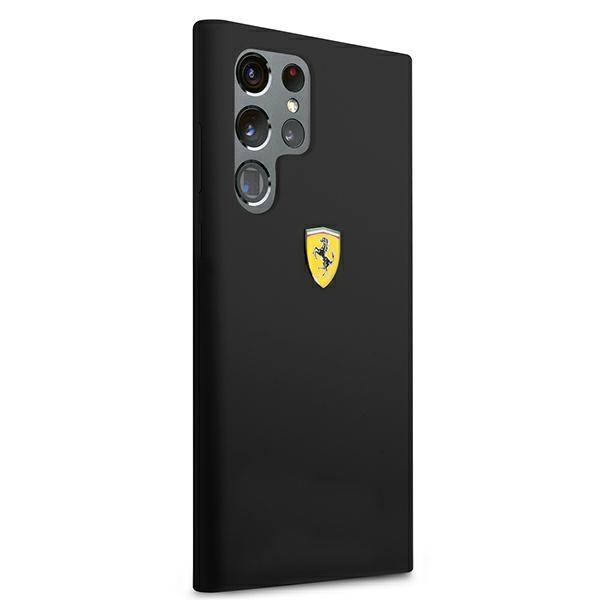 Ferrari Fessihcs22Lbk S22 Ultra S908Czarny/Black Hardcase On Track Silicone