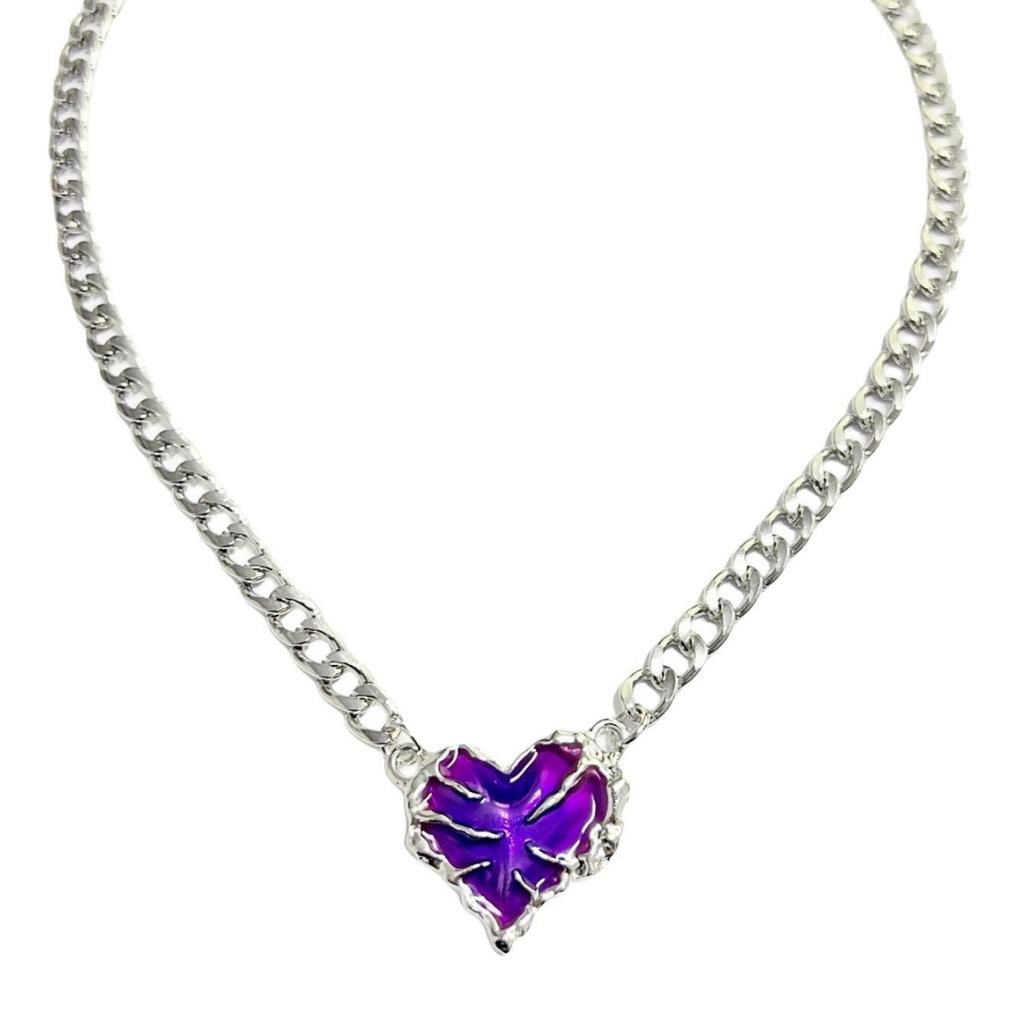 Персонализированное готическое панк-ожерелье с кулоном в виде преувеличенного темно-красного сердца с уникальным дизайном для женщин, подходит для повседневной носки,