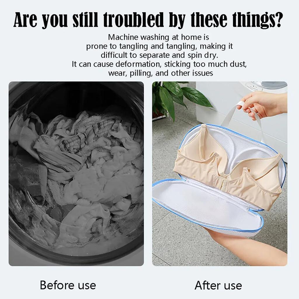 1/2Pcs Bra Laundry Bag Bra Wash Bag Mesh Laundry Washing Bag with Zipper Foldable Mesh Lingerie Underwear Mesh Bra Washer Bag
