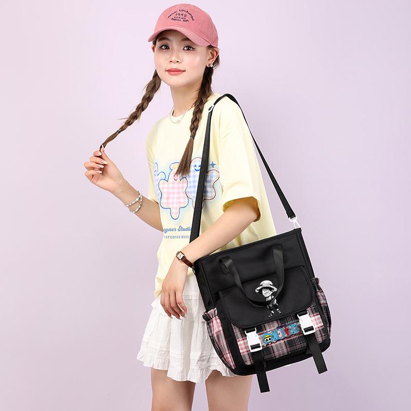 Аниме One Piece Дышащая компьютерная сумка женская сумка через плечо Милая сумка-мессенджер для подростков девочек и мальчиков школьная сумка женская повседневная моющаяся сумка