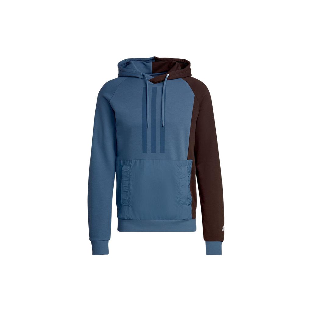 Adidas Color Block Logo Print Hoodie Men Tops Multi HZ9699