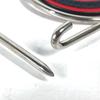 LOEWE 111.19.043 17A Rose Mechanopin Rose Brooch Metal / Leather Silver/Red