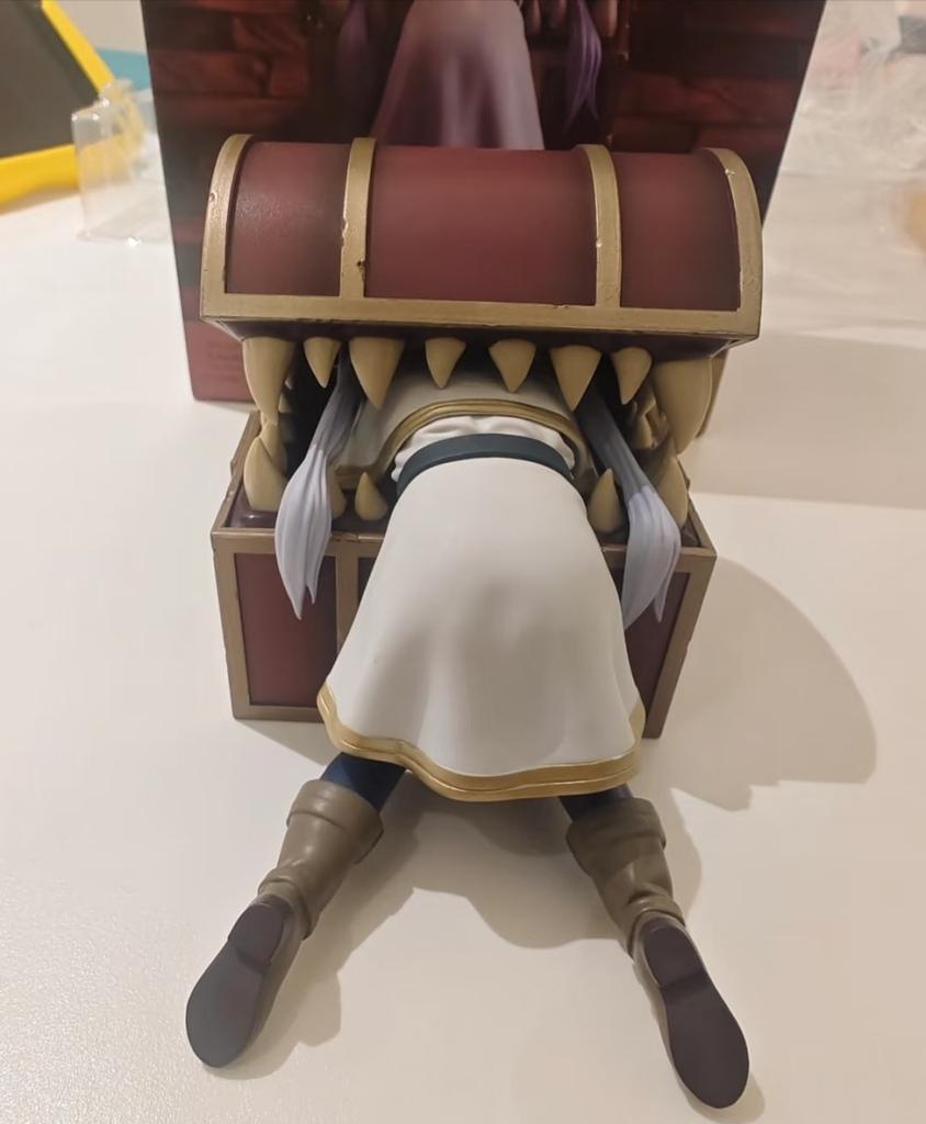 Frieren: Beyond Journey'S End The Treasure Chest Monster Scene está hecho a mano, decoración de modelo de Collectible Model Toys