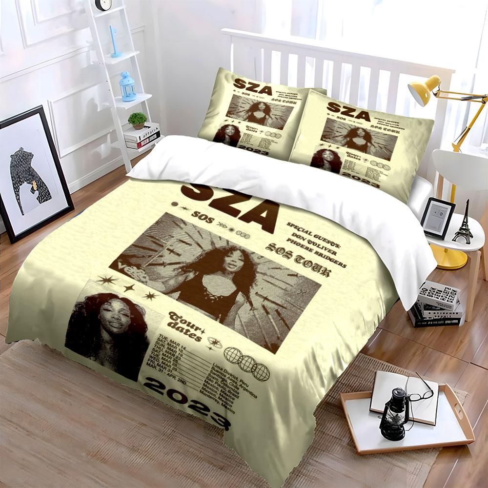 SZA SOS Tour Bedding Set Bedding Duvet Cover Set Duvet Cover Pillowcases  (1*Duvet Cover 2*Pillowcases, without duvet insert)