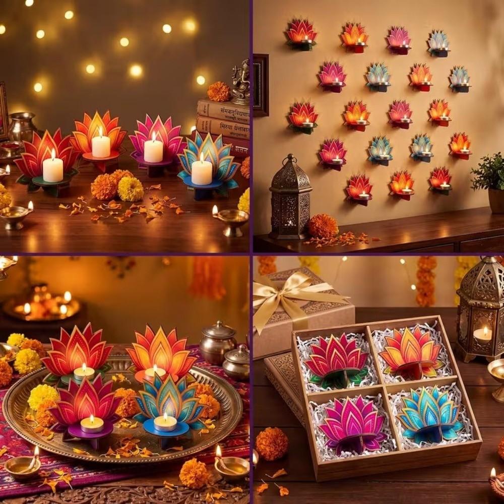 India Pray Girl Wall Storage Rack Lotus Flower Wall Display Stand Decorative Wall Decor Home