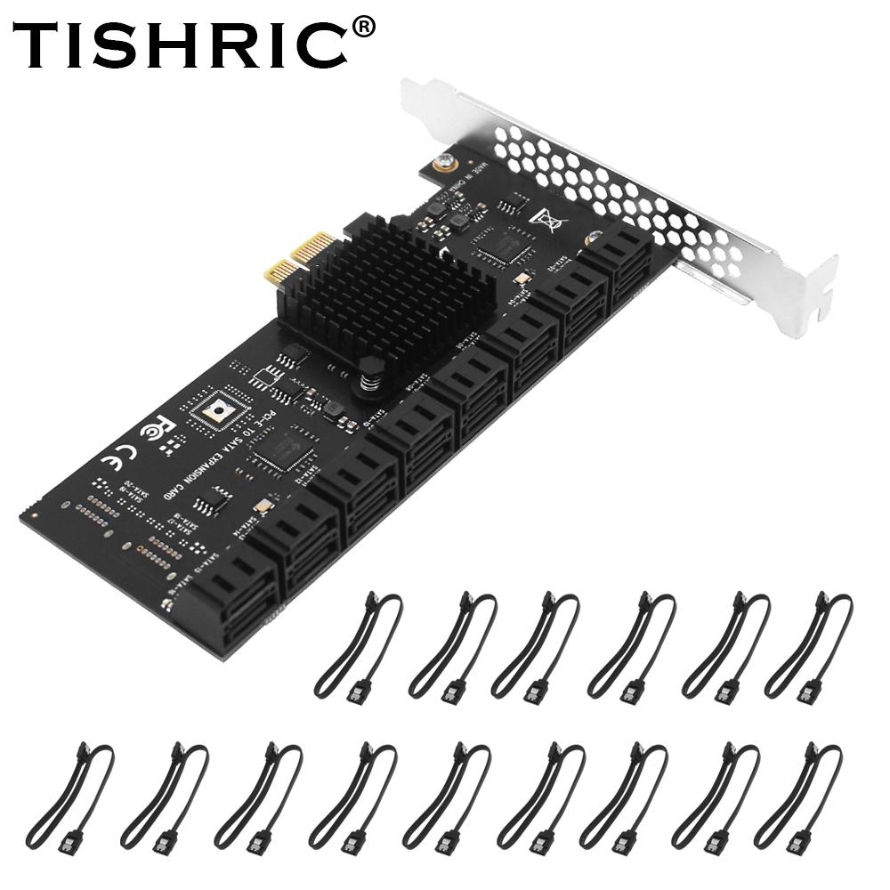 PCIe SATA карта расширения PCI-E 1X на 2-20 портов SATA3.0 Адаптер PCI E SATAIII Контроллер PCI Express Мультипликатор С SATA кабелями