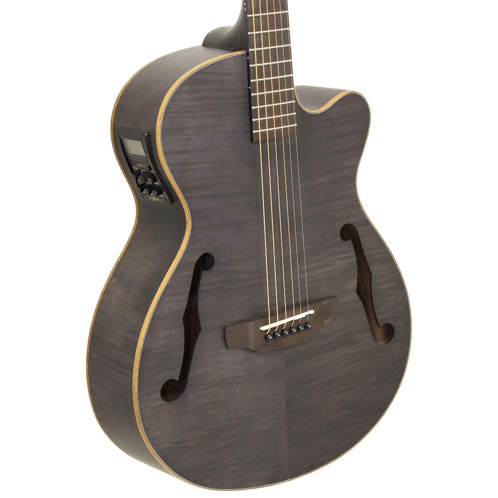 ARIA Stain Black Electric Acoustic Guitar Aria FET-F2 F-Hole