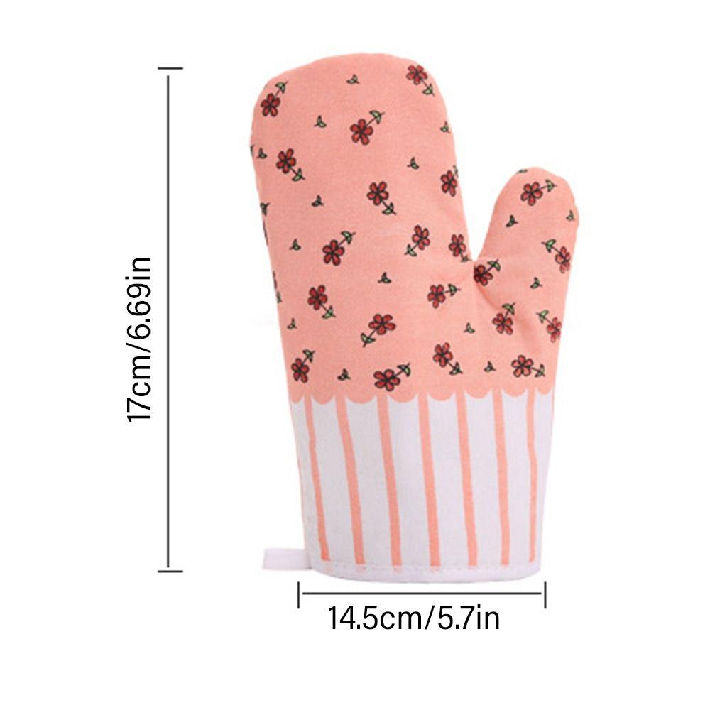 Kitchen Anti-Scalding Heat Resistant Cotton Oven Mitts Non-Slip Insulation Gloves
