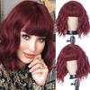 MISS WIG Женская мода Короткий волнистый парик с челкой Синтетическое волокно Чистый белый волнистый парик Косплей Одежда для вечеринок на Хэллоуин