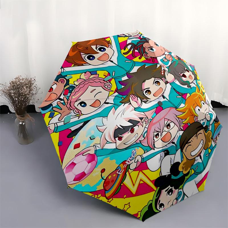 1 шт. Наружный зонт Keroro Gunso - Автоматическое открытие/закрытие, 3-сложный дизайн, 8-спицевый железный каркас, Идеальный подарок для фанатов, Путешественников, Для повседневного использования, На фестиваль