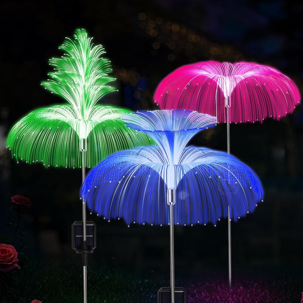 Solar Firework Garden Lights Waterproof Solar Jellyfish Lamp Outdoor Decorative Stake Light Patio Walkway Decor Landscape Lamp