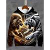 Retro Men's Hoodie 3D Printed Animal Pattern Sweatshirt Pull Rope Sports Long-sleeved Top Casual Men's Clothing