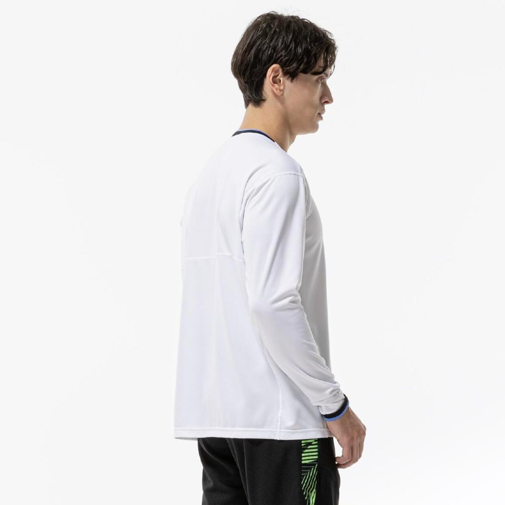 Игровой Легко двигаться УФ XL [Mizuno] Футболка с длинным рукавом для тенниса/бадминтона, В, Защита, 62JAD047, Унисекс, Белый,