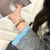 Handmade White Crystal Sandalwood Double Loop Bracelet Men Women Minimalist Zen Style New Chinese Aesthetic