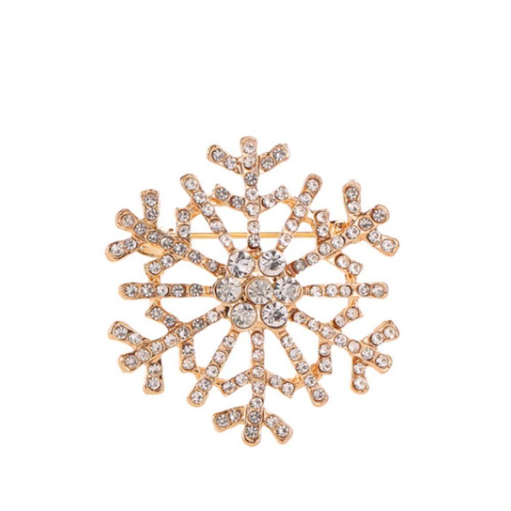 Zircon Creative Snowflake Brooch Zinc Zinc Zinc Alloy Elegant Decoration